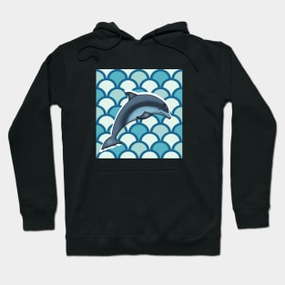 Dolphin Ocean Animal with Waves Hoodie